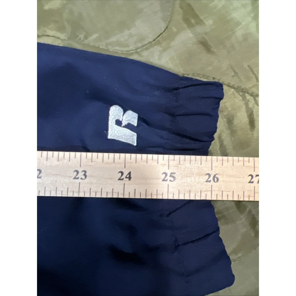 Russell Athletic Team Issue Windbreaker XXL Blue White Mesh Lined Full Zip EUC
